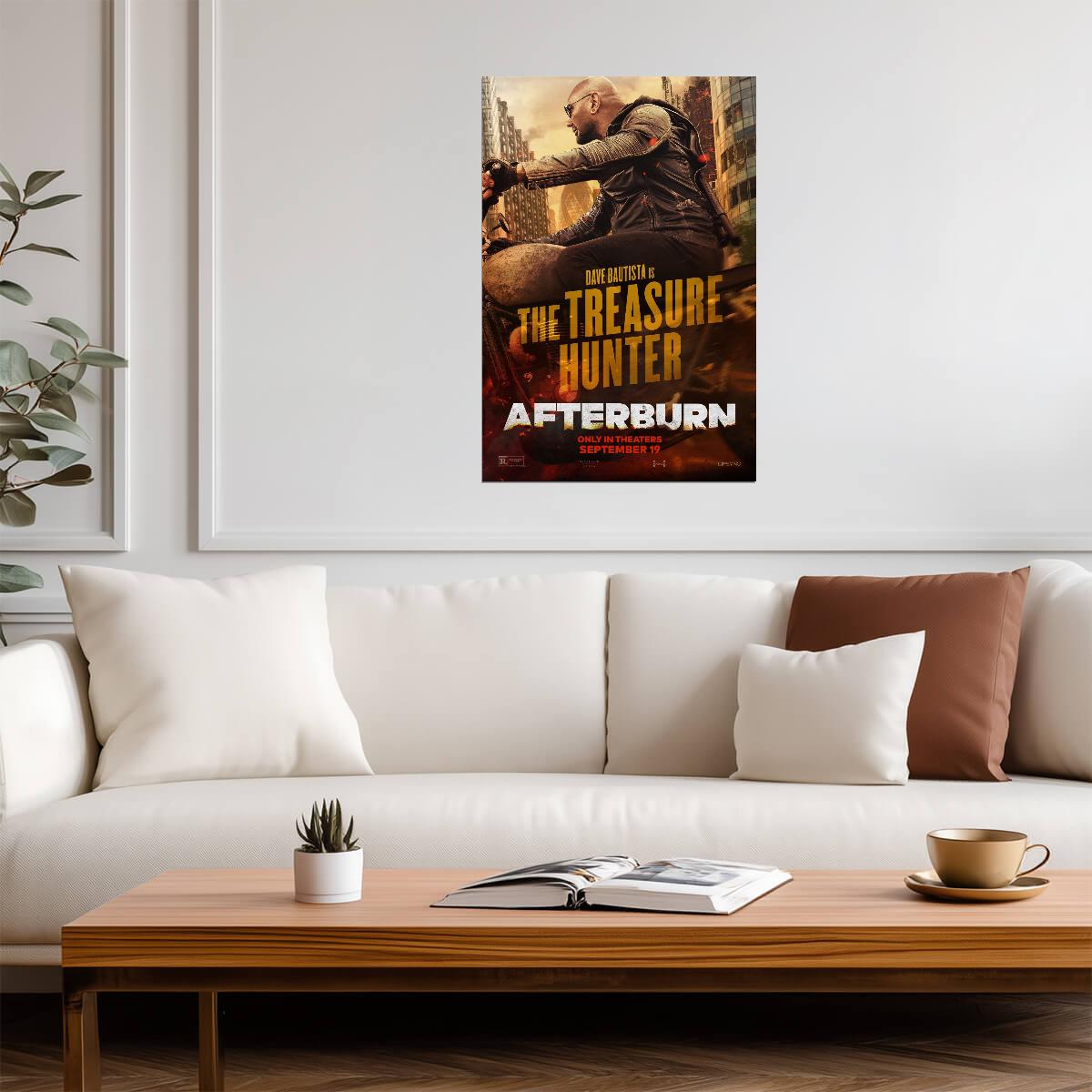 Afterburn 2025 Movie Poster | Dave Bautista as the Treasure Hunter - Movies & TV Poster