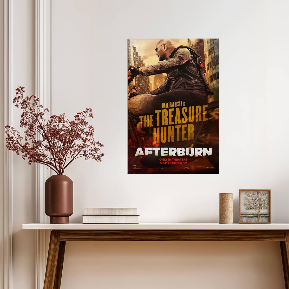 Afterburn 2025 Movie Poster | Dave Bautista as the Treasure Hunter - Movies & TV Poster