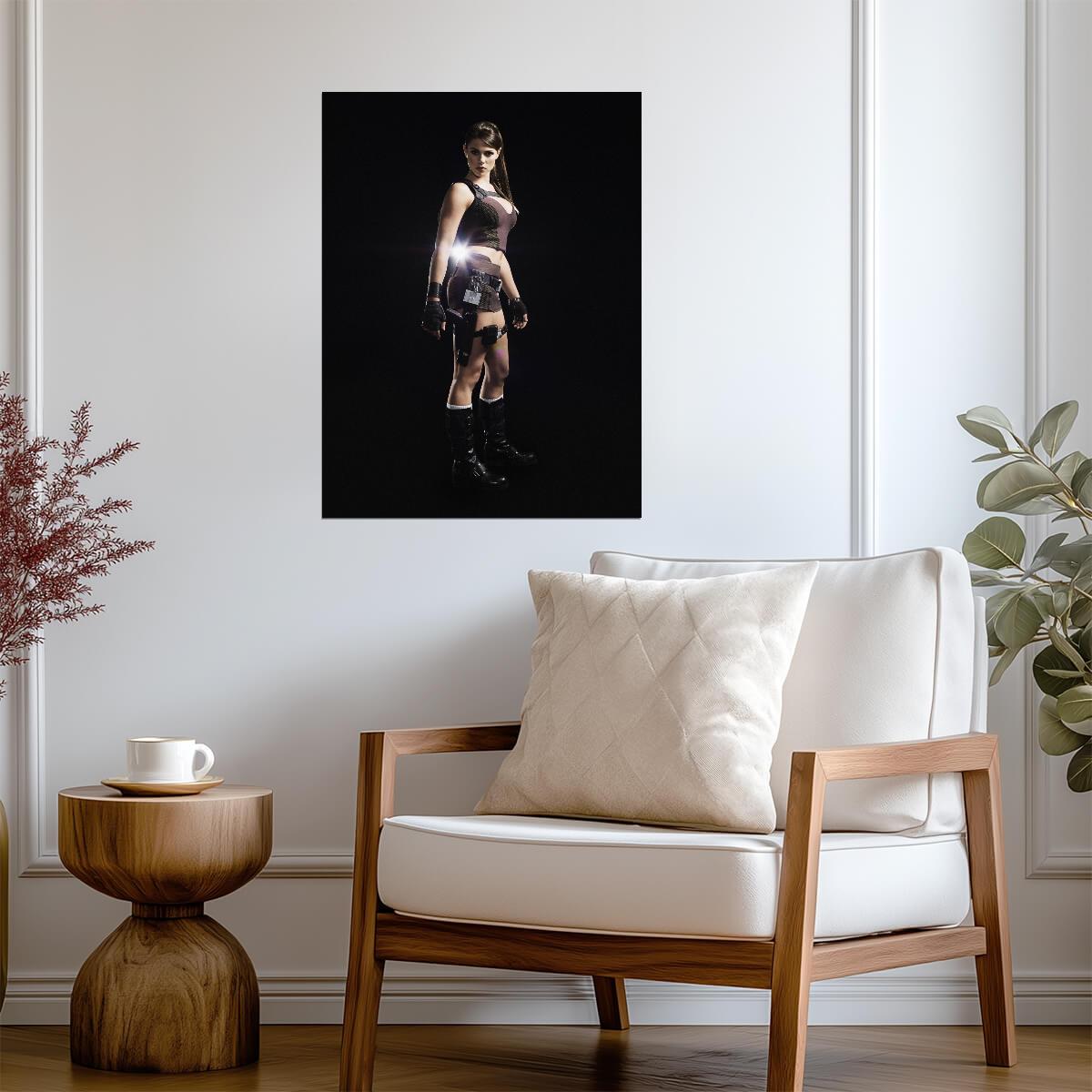 Tomb Raider Poster | Lara Croft in a Black Outfit with a Flashlight - Video Games Poster