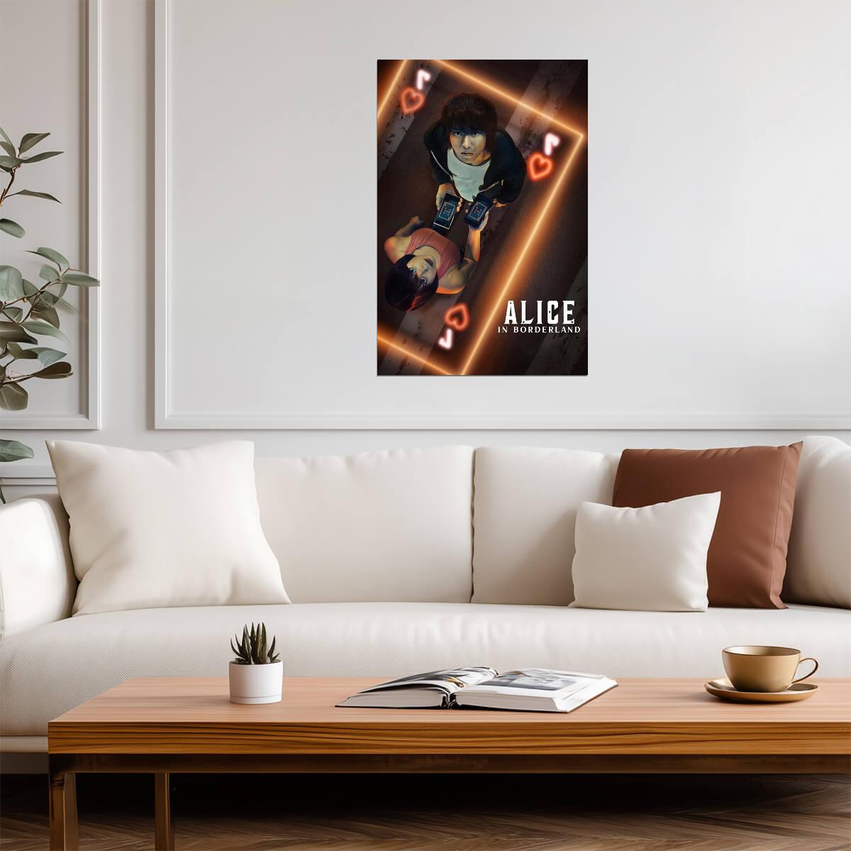 Alice in Borderland Poster | Arisu and Usagi | Playing Card Collage - Movies & TV Poster