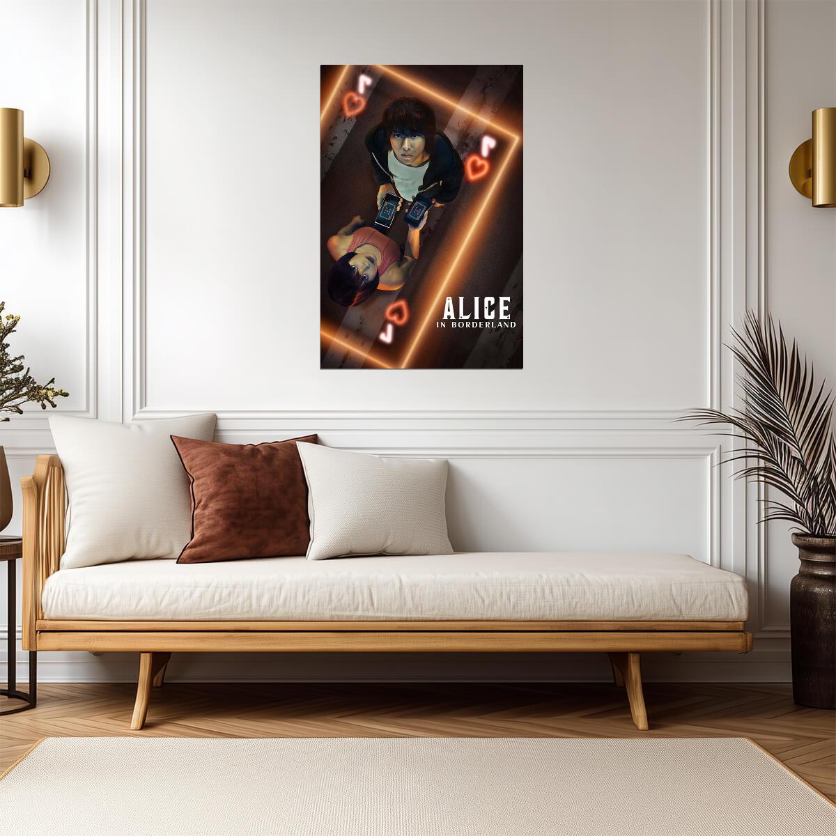 Alice in Borderland Poster | Arisu and Usagi | Playing Card Collage - Movies & TV Poster