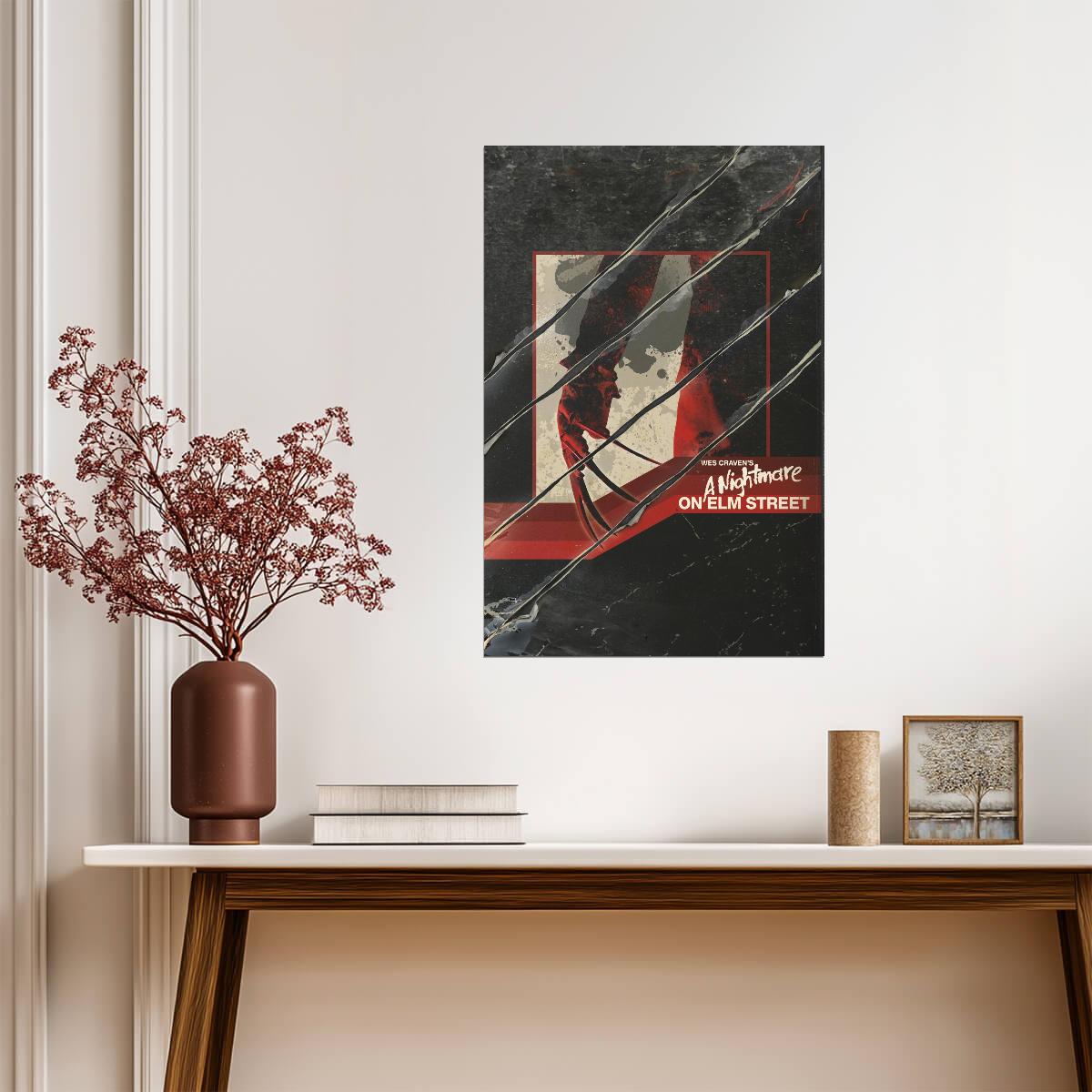 A Nightmare on Elm Street Poster | Claw Slashes Horror Graphic - Movies & TV Poster