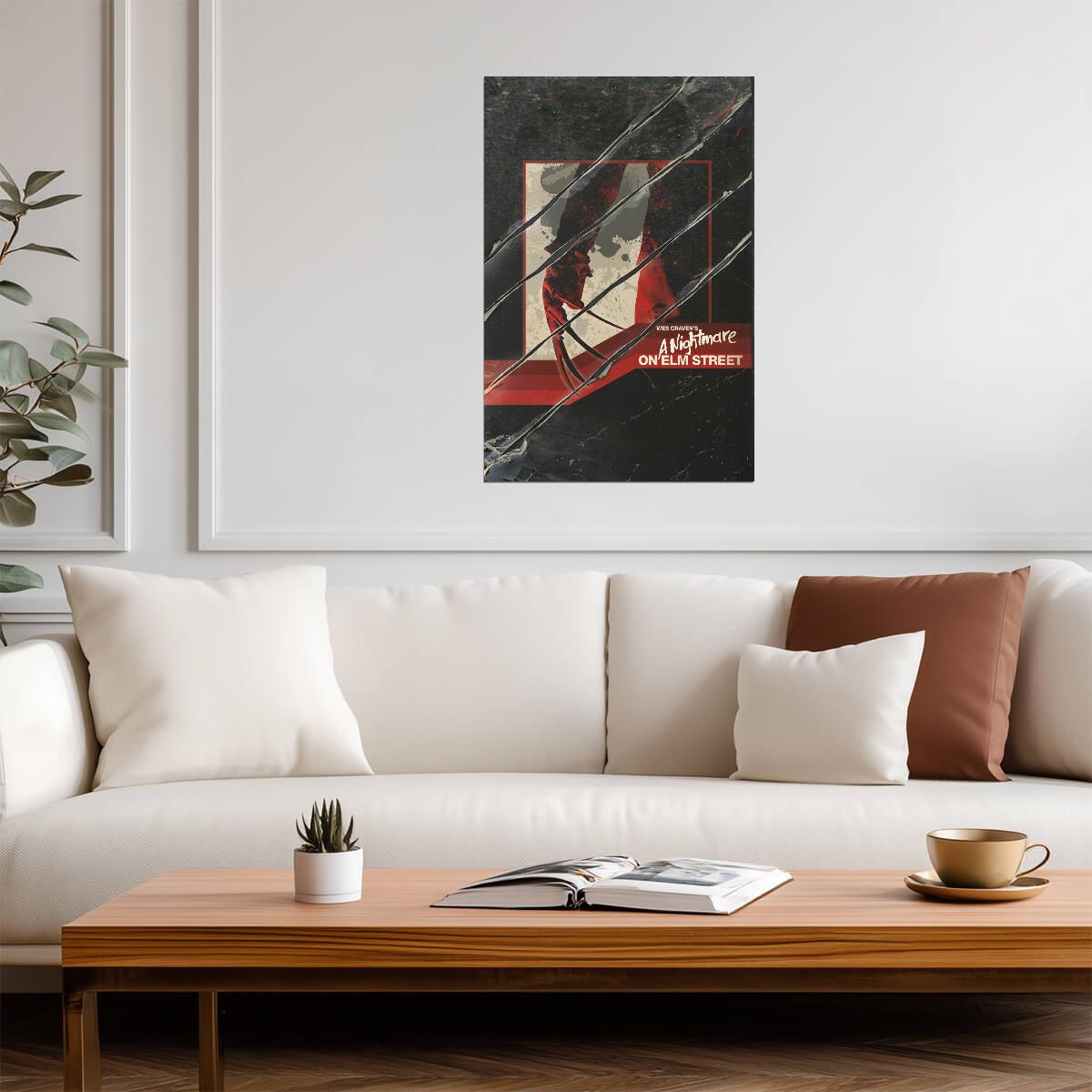 A Nightmare on Elm Street Poster | Claw Slashes Horror Graphic - Movies & TV Poster