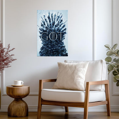 Game of Thrones Poster | Frozen Iron Throne Portrait Collage - Movies & TV Poster