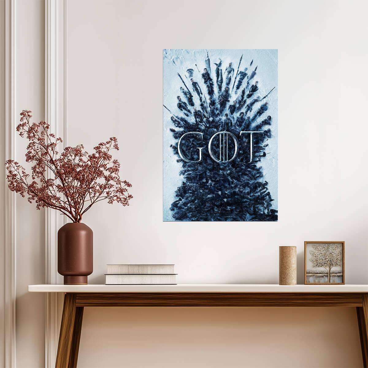 Game of Thrones Poster | Frozen Iron Throne Portrait Collage - Movies & TV Poster