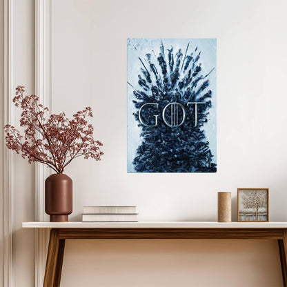 Game of Thrones Poster | Frozen Iron Throne Portrait Collage - Movies & TV Poster