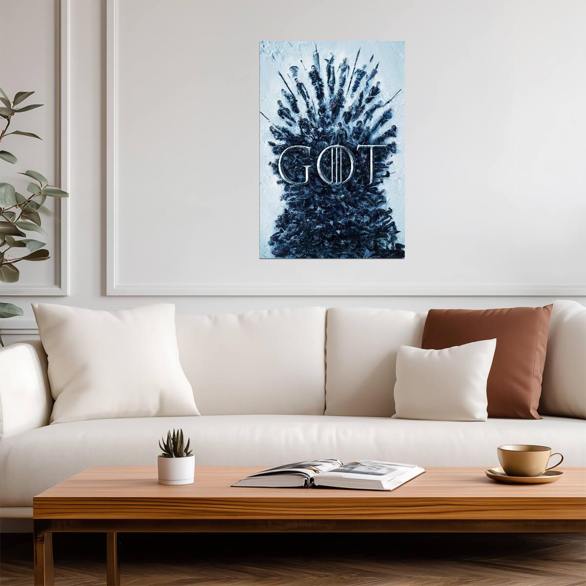 Game of Thrones Poster | Frozen Iron Throne Portrait Collage - Movies & TV Poster