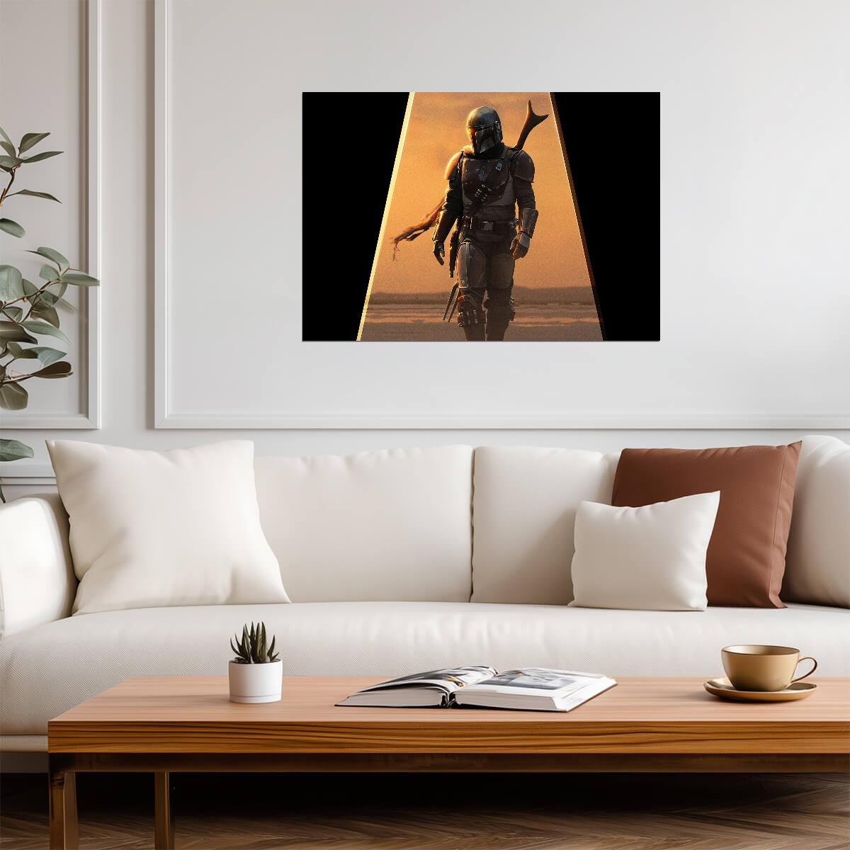 The Mandalorian TV Series Poster | Din Djarin in a Sunlit Archway - Movies & TV Poster