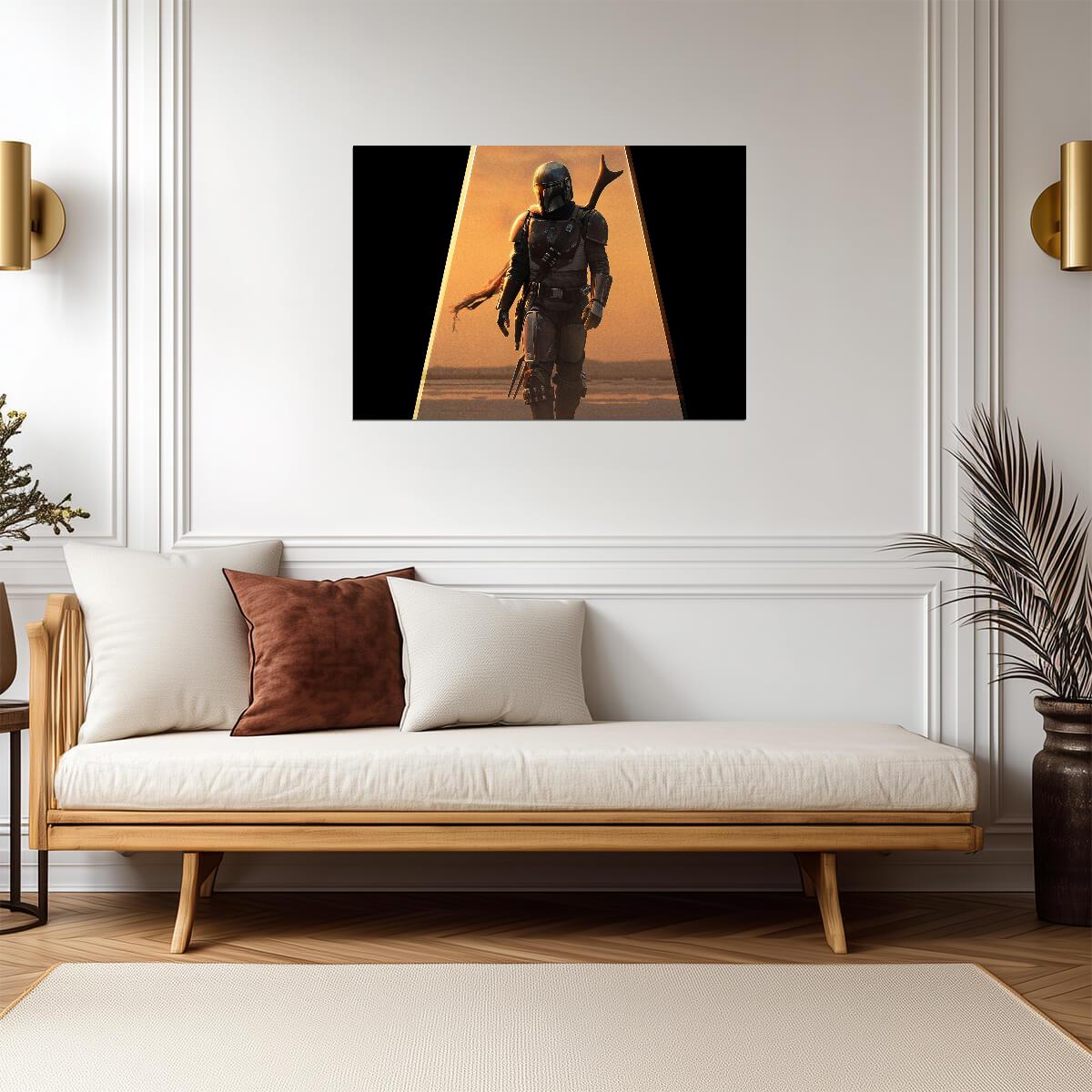 The Mandalorian TV Series Poster | Din Djarin in a Sunlit Archway - Movies & TV Poster