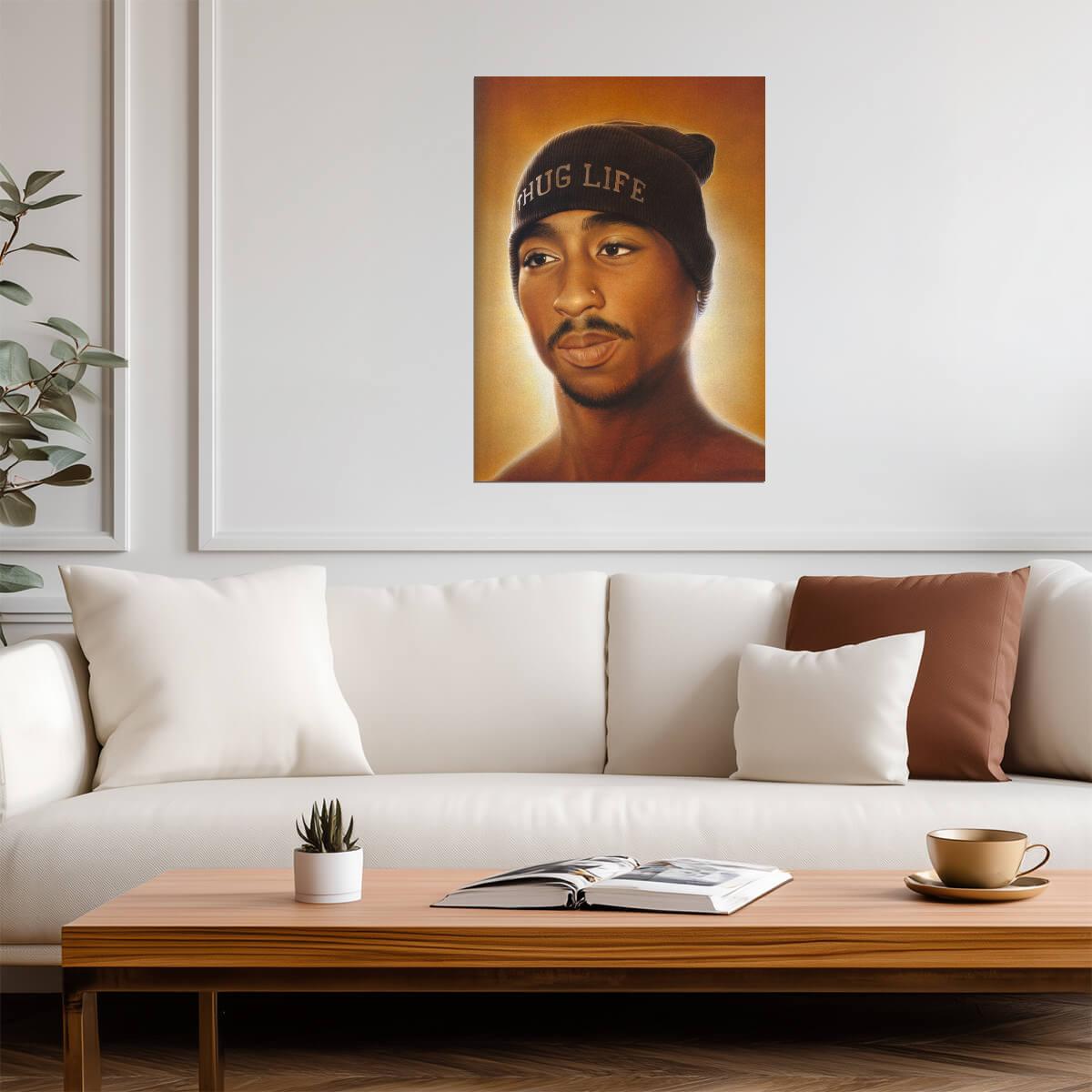 Tupac Thug Life Poster | Painted Rapper Portrait - Music Poster