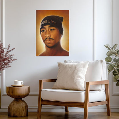 Tupac Thug Life Poster | Painted Rapper Portrait - Music Poster