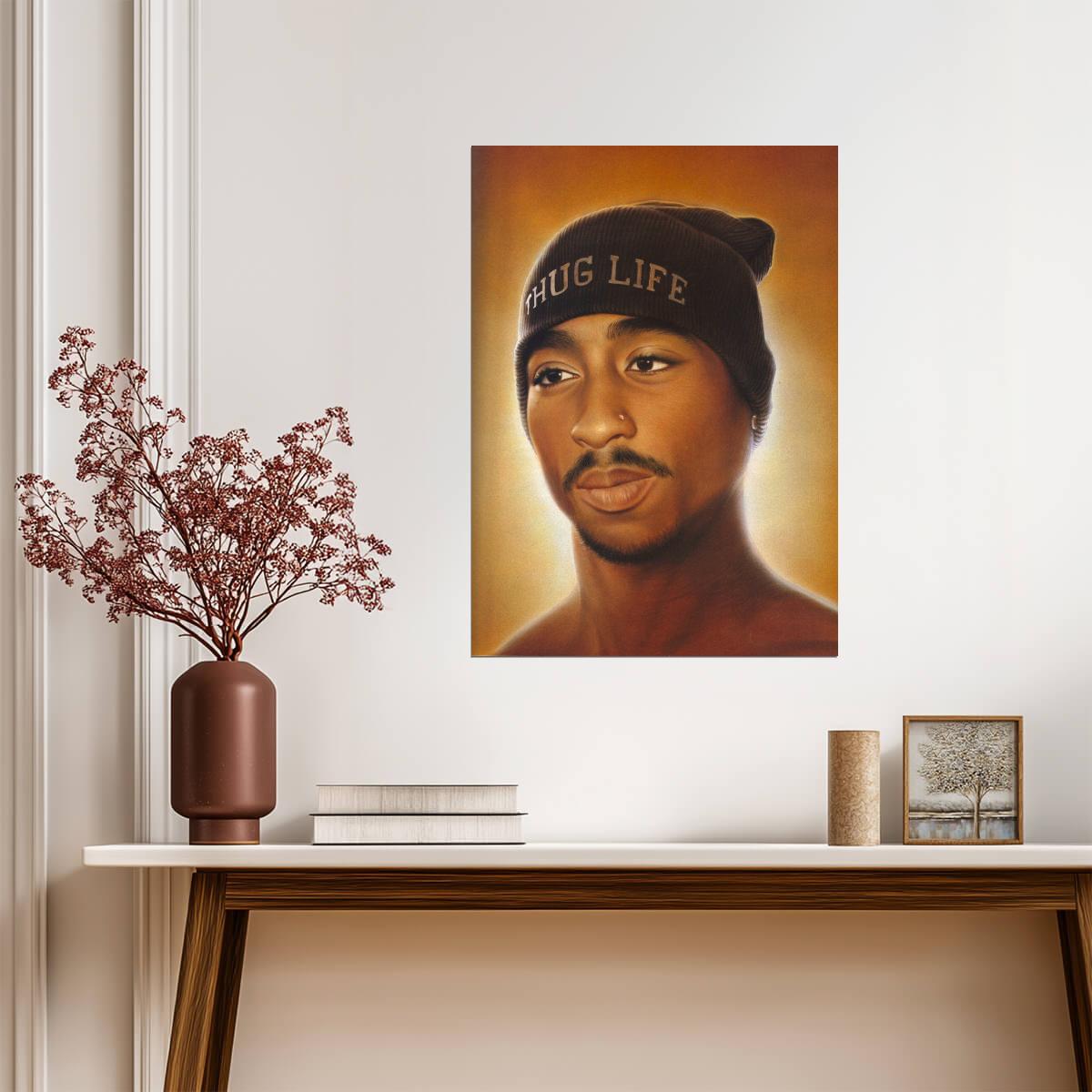Tupac Thug Life Poster | Painted Rapper Portrait - Music Poster