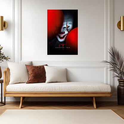 IT Chapter Two Movie Poster | Pennywise Between Red Balloons - Movies & TV Poster