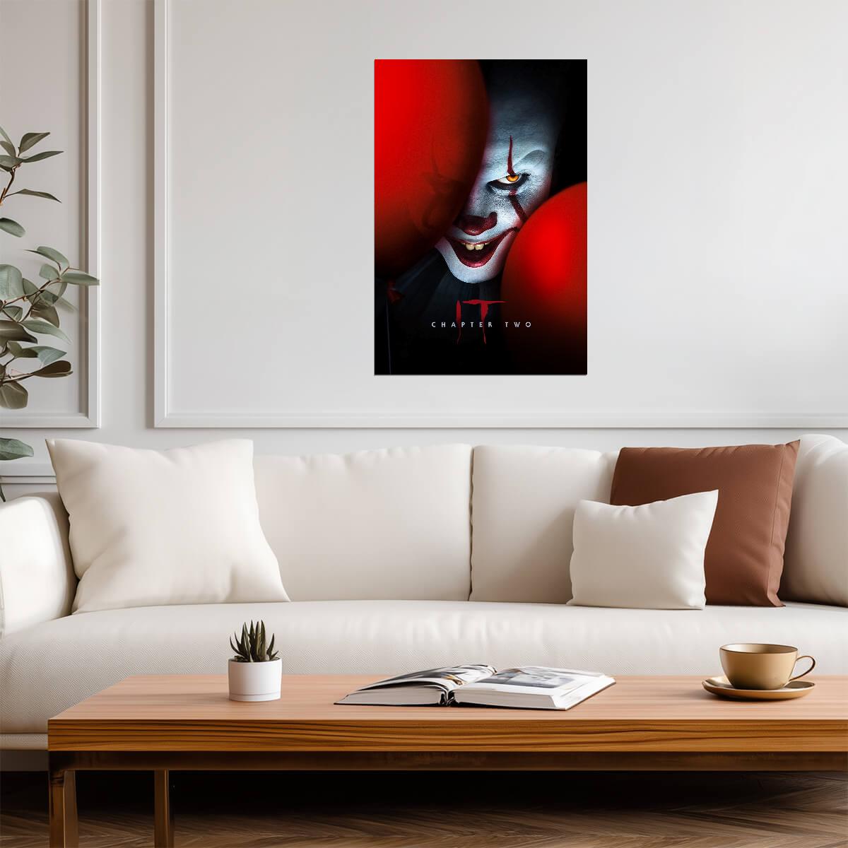 IT Chapter Two Movie Poster | Pennywise Between Red Balloons - Movies & TV Poster