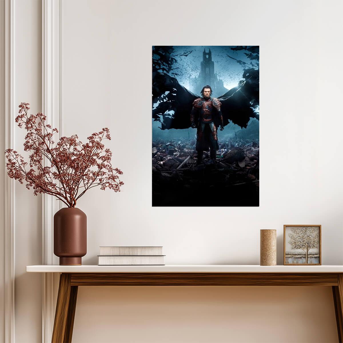 Dracula Untold Movie Poster | Vlad in Armor Before a Ruined Castle - Movies & TV Poster