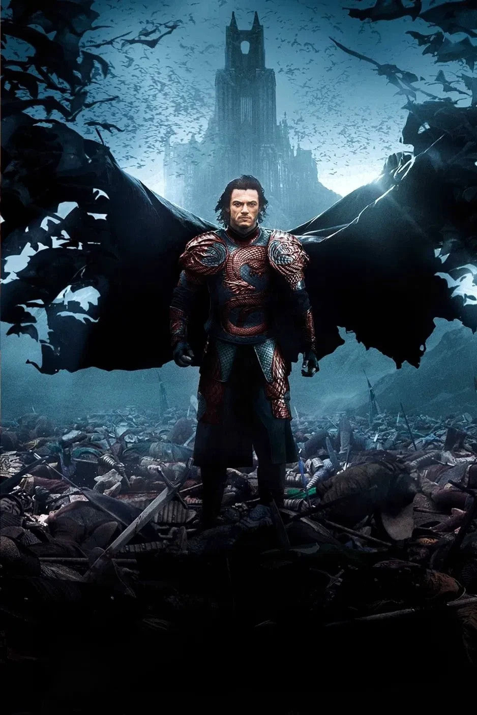 Dracula Untold Movie Poster | Vlad in Armor Before a Ruined Castle - Movies & TV Poster