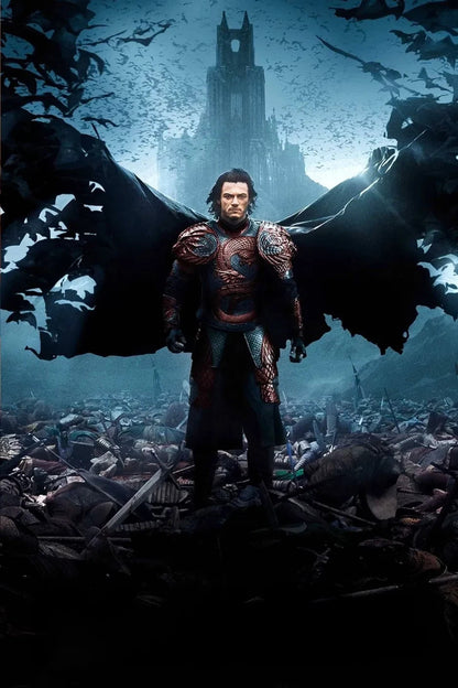 Dracula Untold Movie Poster | Vlad in Armor Before a Ruined Castle - Movies & TV Poster