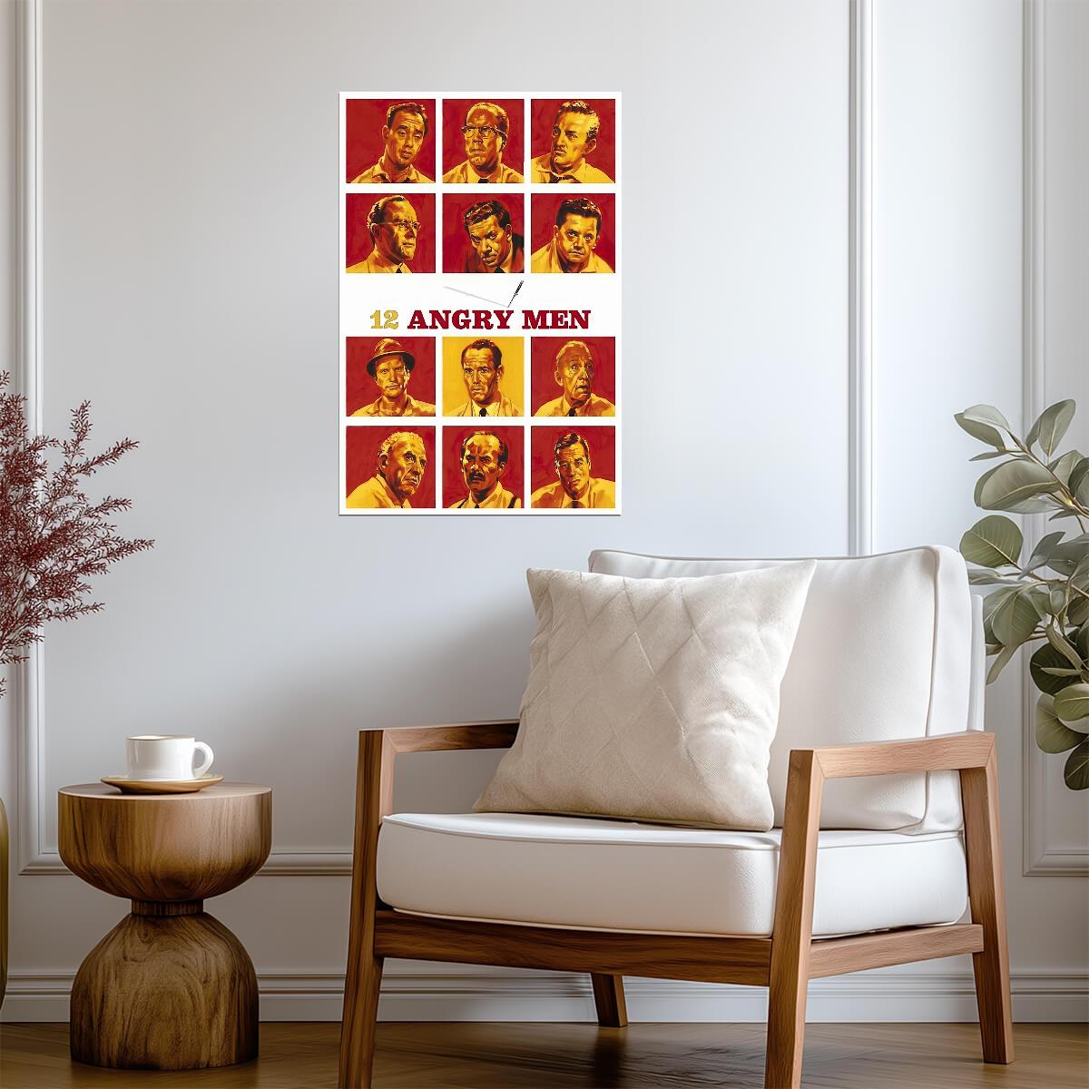 12 Angry Men Poster | Jury Portrait Grid | Red and Gold Movie Print - Movies & TV Poster