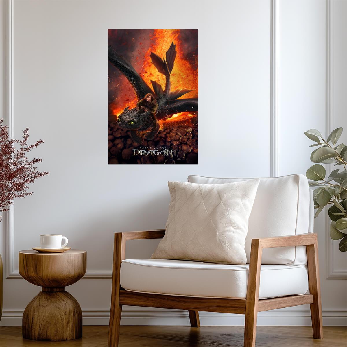 How to Train Your Dragon 2025 Movie Poster | Escape through Fire - Movies & TV Poster