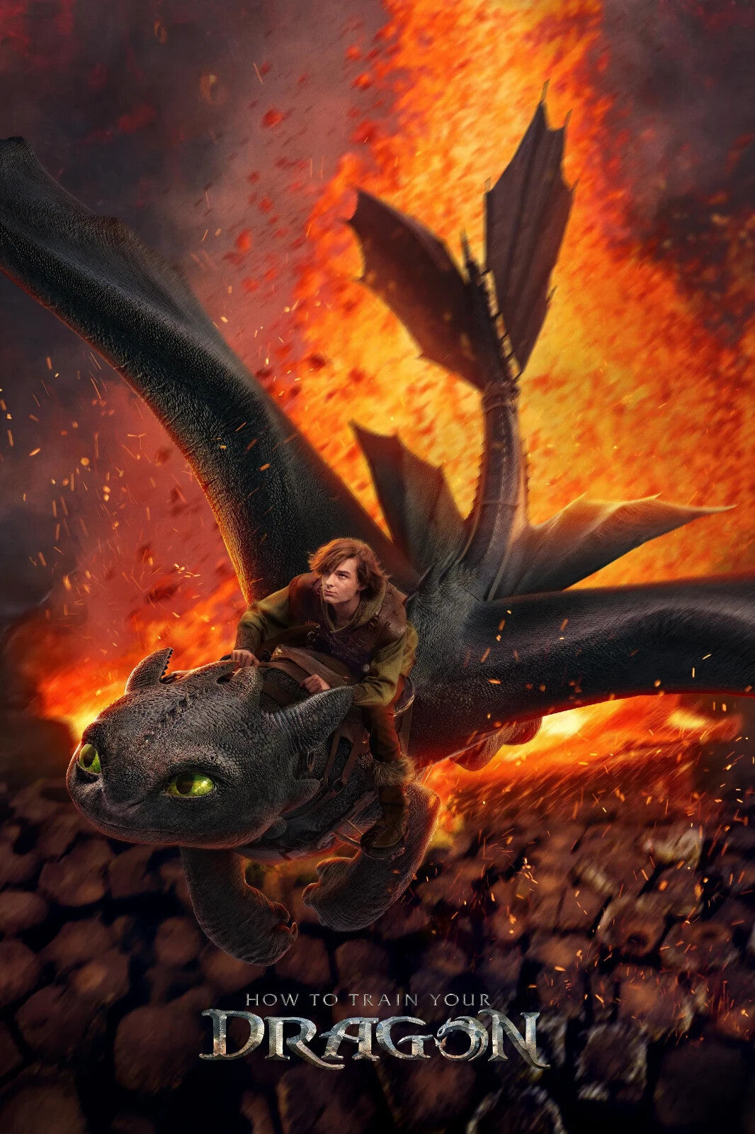 How to Train Your Dragon 2025 Movie Poster | Escape through Fire - Movies & TV Poster