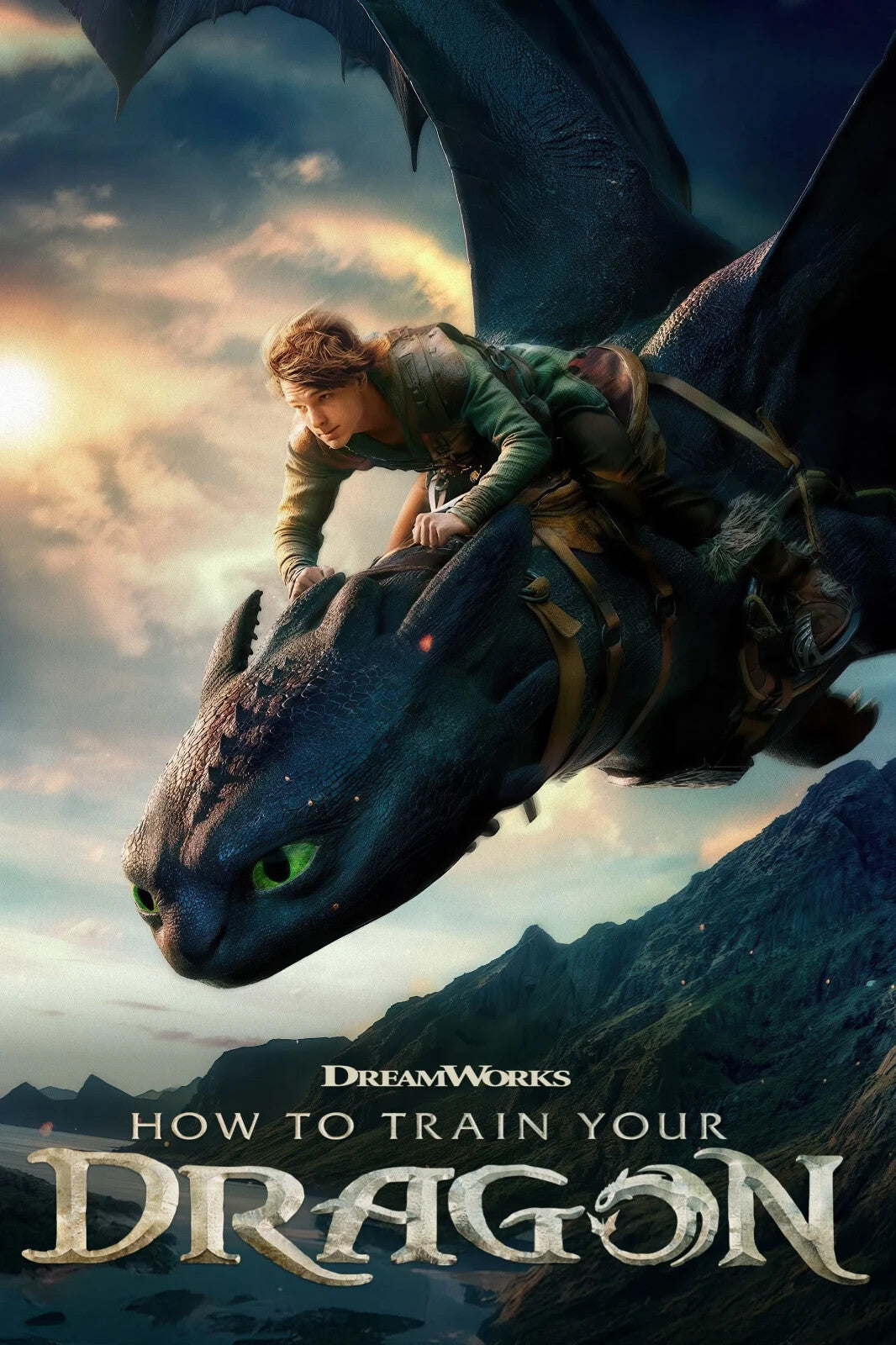 How to Train Your Dragon 2025 Movie Poster | Hiccup Leaning over Toothless - Movies & TV Poster