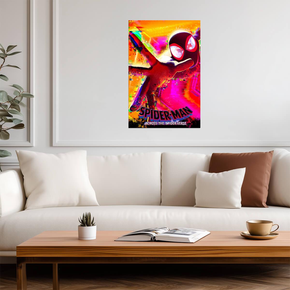 Spider-Man Across the Spider-Verse Movie Poster | Miles in Glitch Colors - Movies & TV Poster