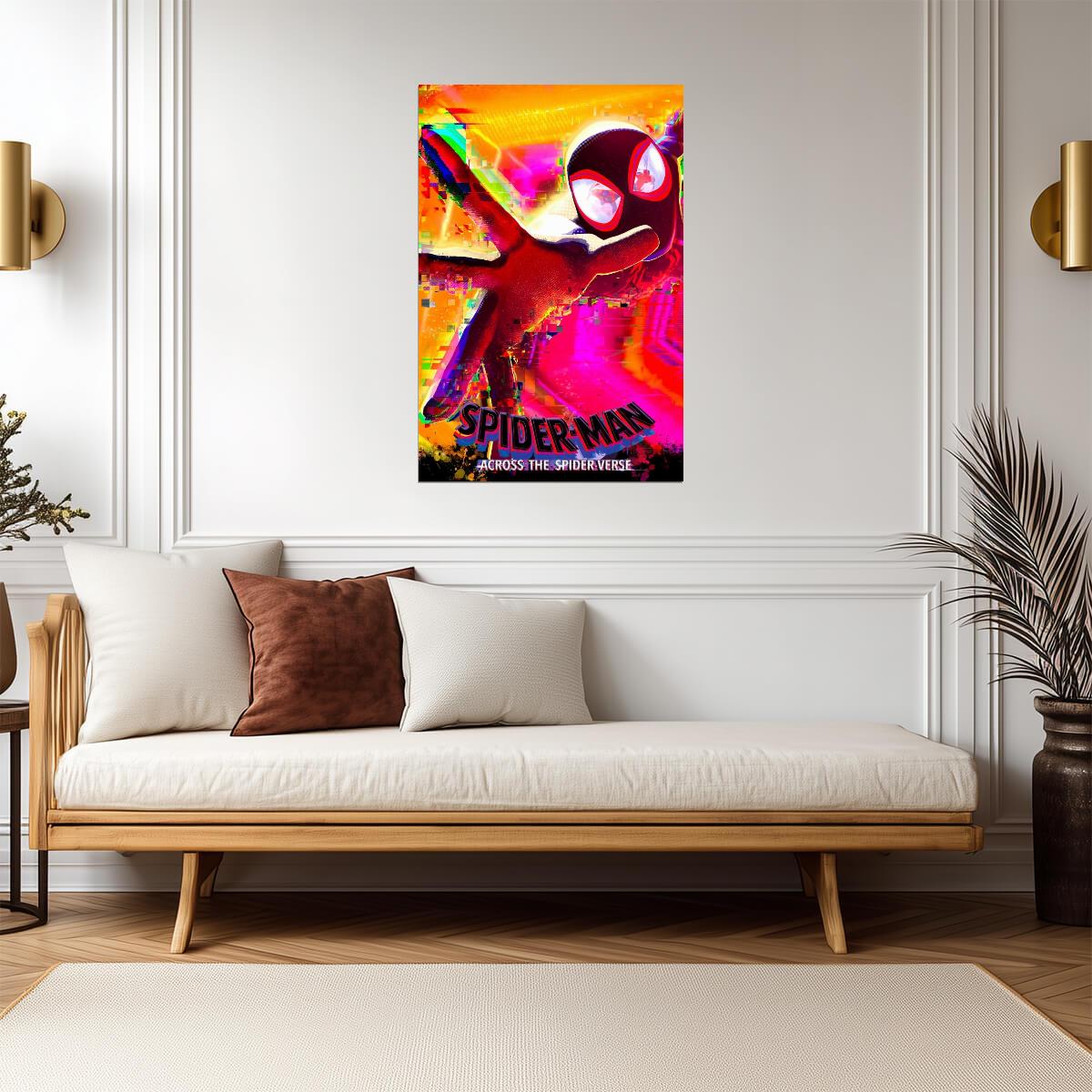 Spider-Man Across the Spider-Verse Movie Poster | Miles in Glitch Colors - Movies & TV Poster