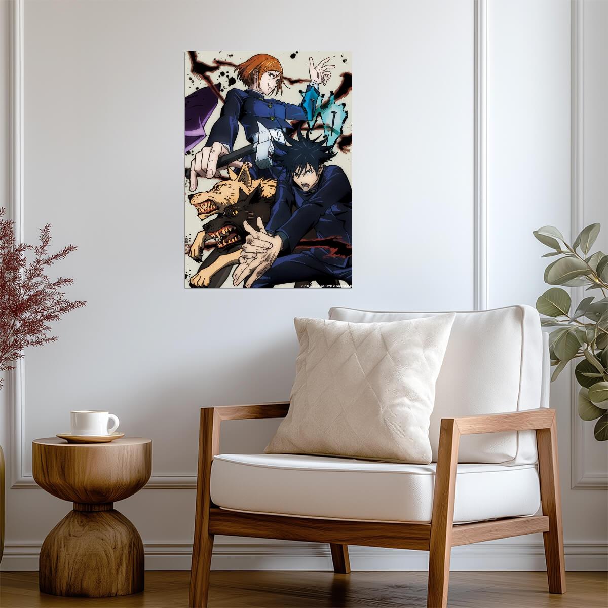 Jujutsu Kaisen Poster | Yuji, Megumi and Nobara | Divine Dogs Illustration - Anime Poster