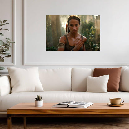 Tomb Raider 2018 Movie Poster | Alicia Vikander as Lara Croft Running Through the Jungle - Movies & TV Poster