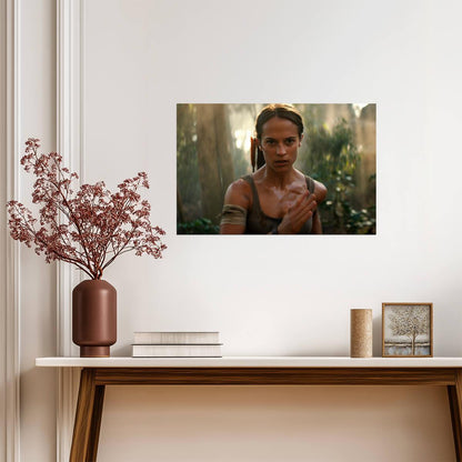 Tomb Raider 2018 Movie Poster | Alicia Vikander as Lara Croft Running Through the Jungle - Movies & TV Poster