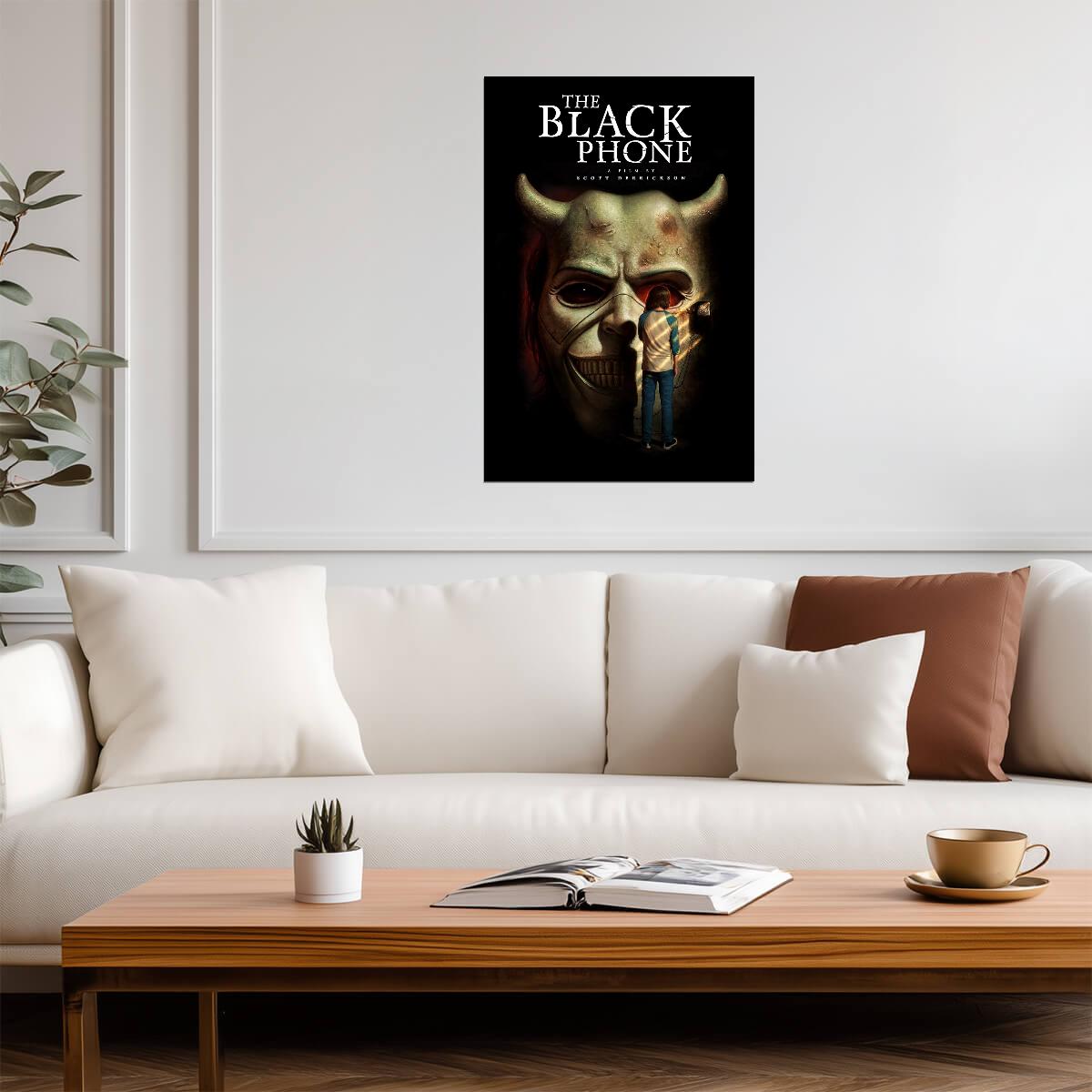 The Black Phone Movie Poster | Finney Before a Giant Mask - Movies & TV Poster