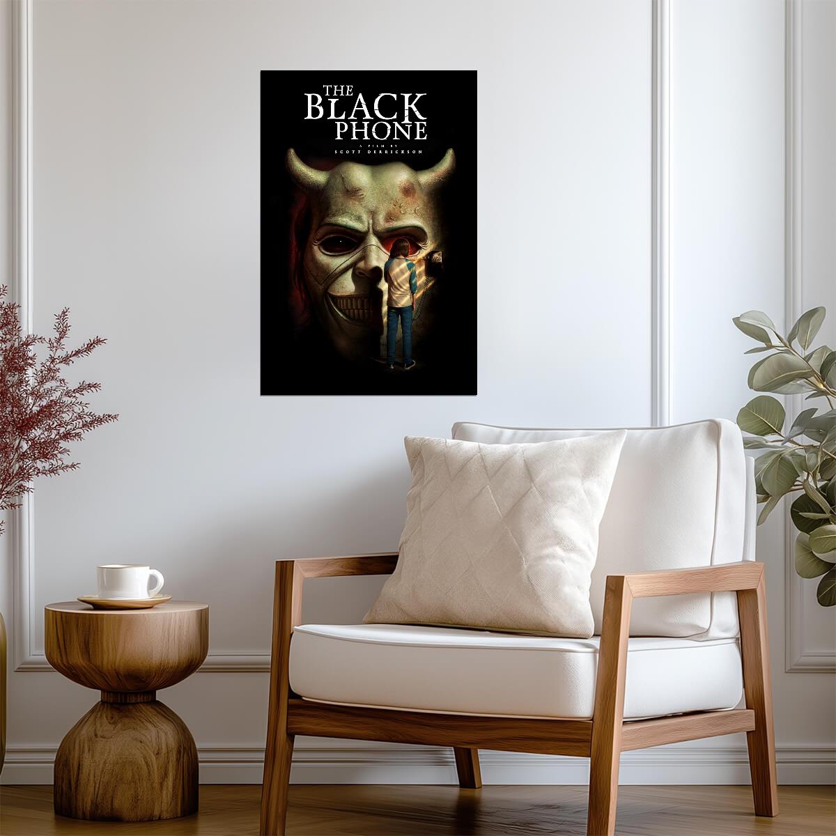 The Black Phone Movie Poster | Finney Before a Giant Mask - Movies & TV Poster