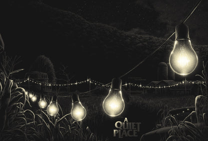 A Quiet Place Poster | Light Bulbs over the Cornfield Illustration - Movies & TV Poster