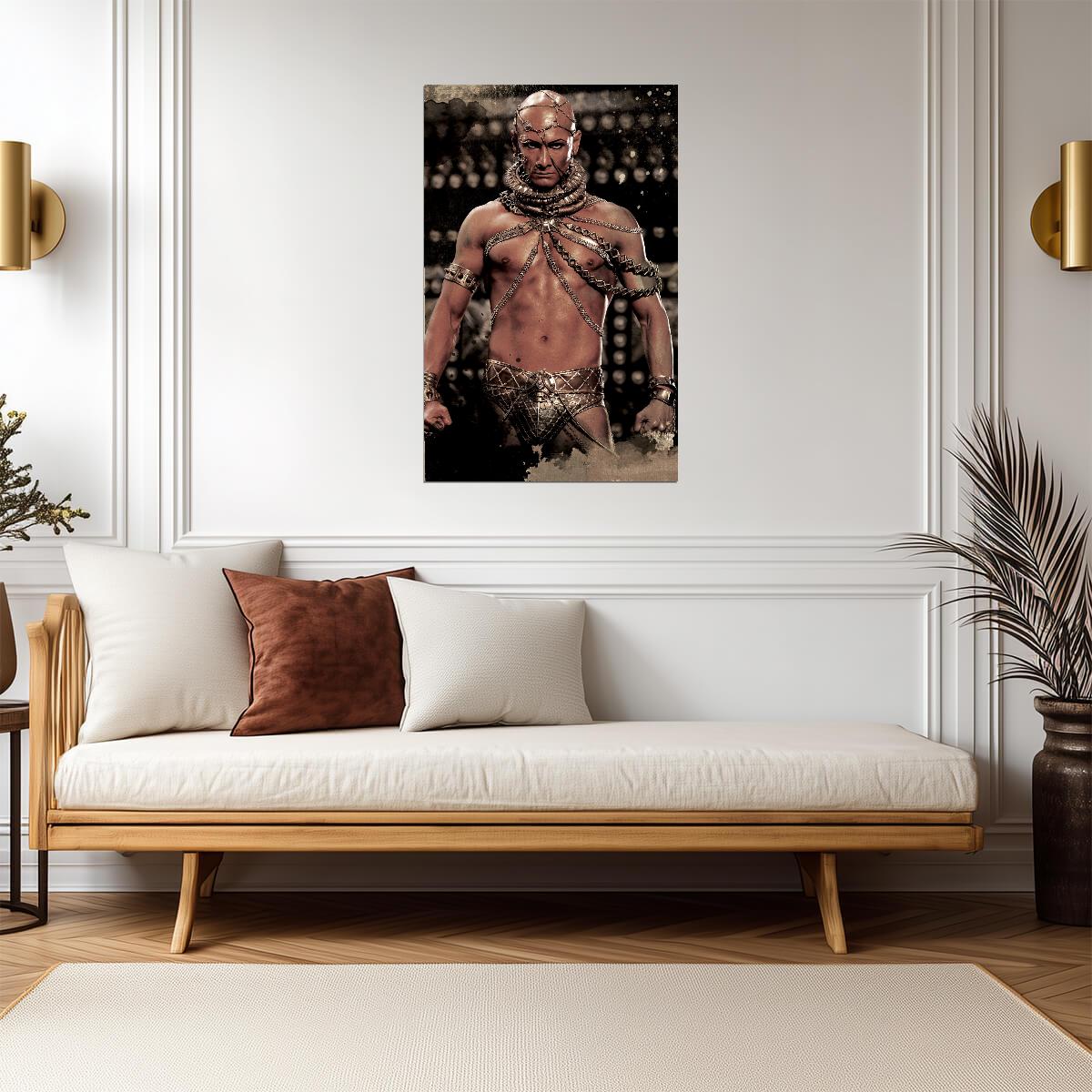 300 Xerxes Poster | Rodrigo Santoro Portrait | Black and White Movie Print - Movies & TV Poster