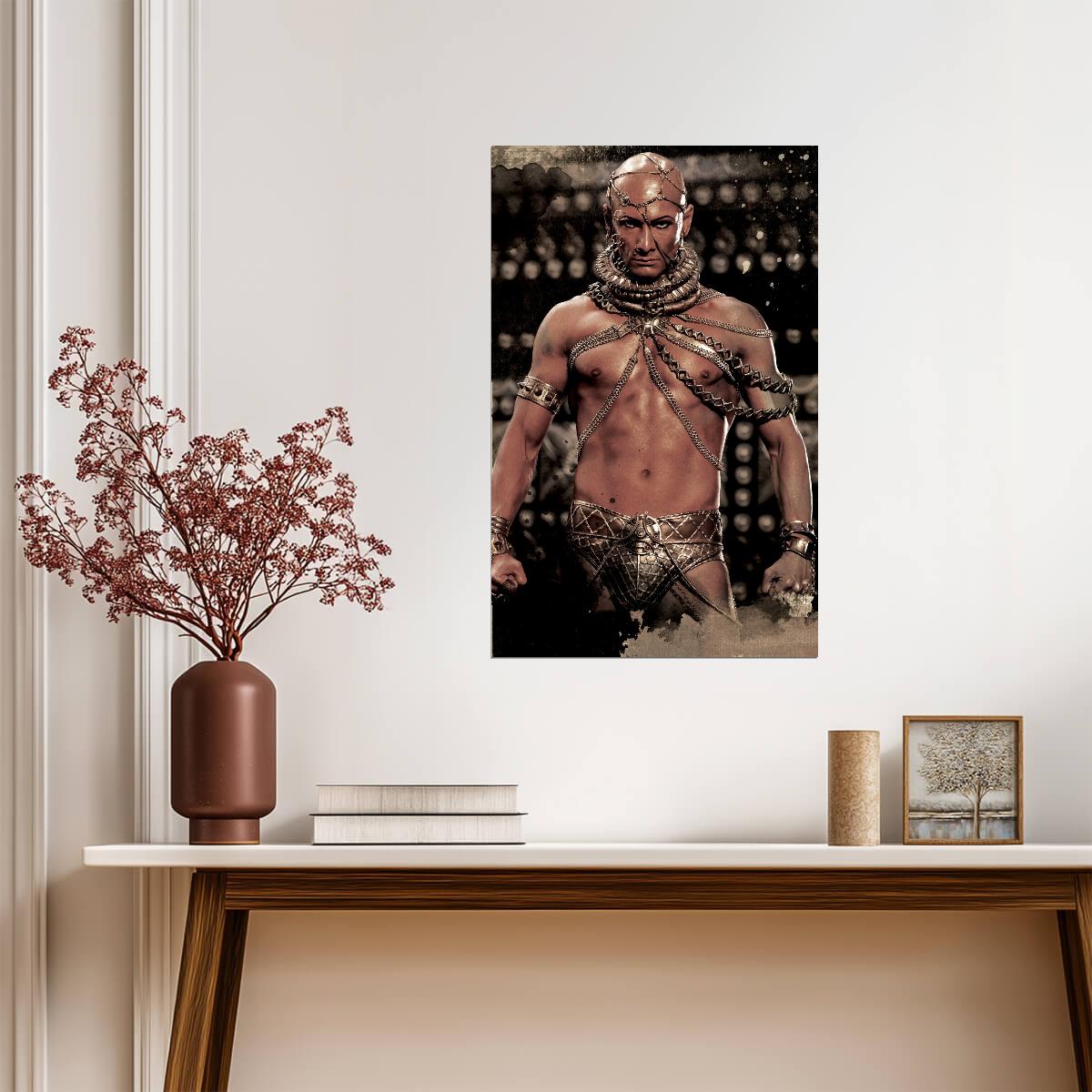 300 Xerxes Poster | Rodrigo Santoro Portrait | Black and White Movie Print - Movies & TV Poster