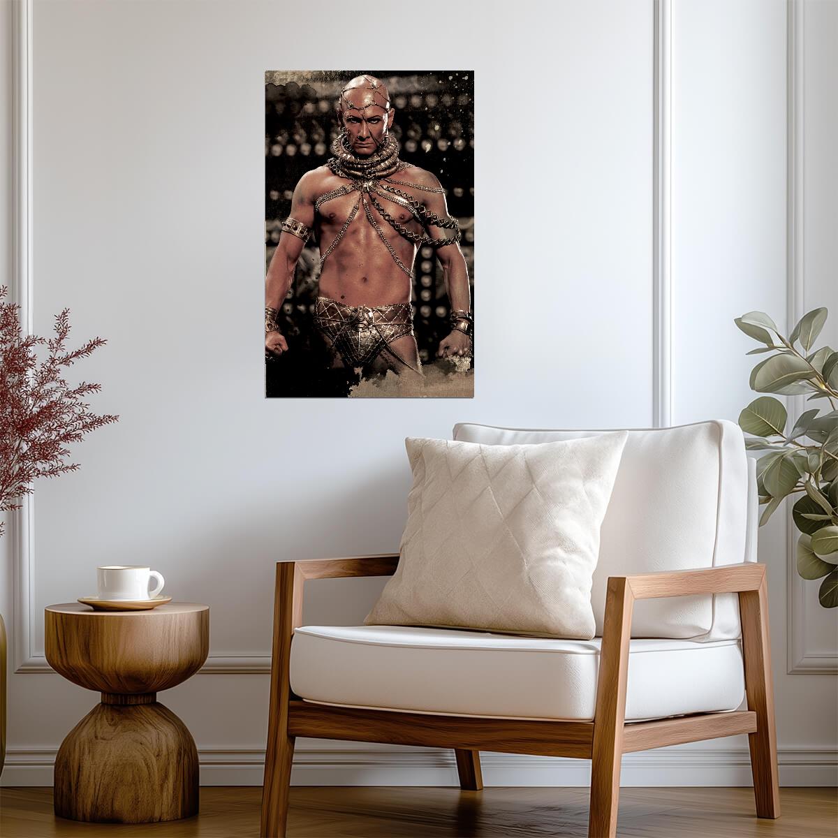 300 Xerxes Poster | Rodrigo Santoro Portrait | Black and White Movie Print - Movies & TV Poster