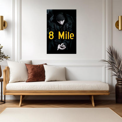 8 Mile Poster | Eminem in a Beanie Movie Portrait - Movies & TV Poster