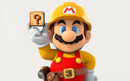 Super Mario Maker Poster | Builder Mario Holding a Question Block - Video Games Poster
