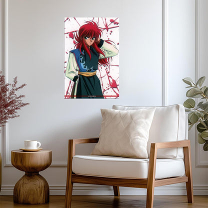 Yu Yu Hakusho Poster | Kurama with Red Petals - Anime Poster