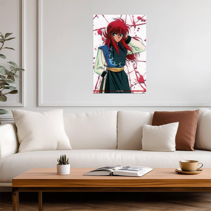 Yu Yu Hakusho Poster | Kurama with Red Petals - Anime Poster