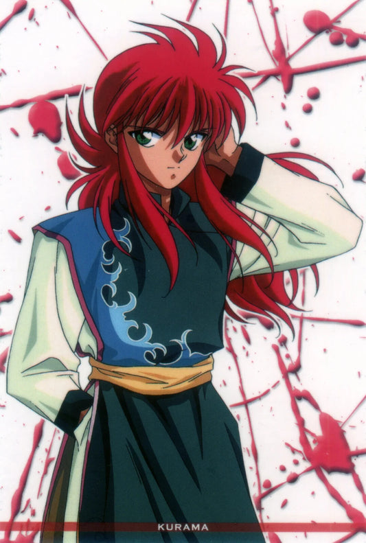 Yu Yu Hakusho Poster | Kurama with Red Petals - Anime Poster