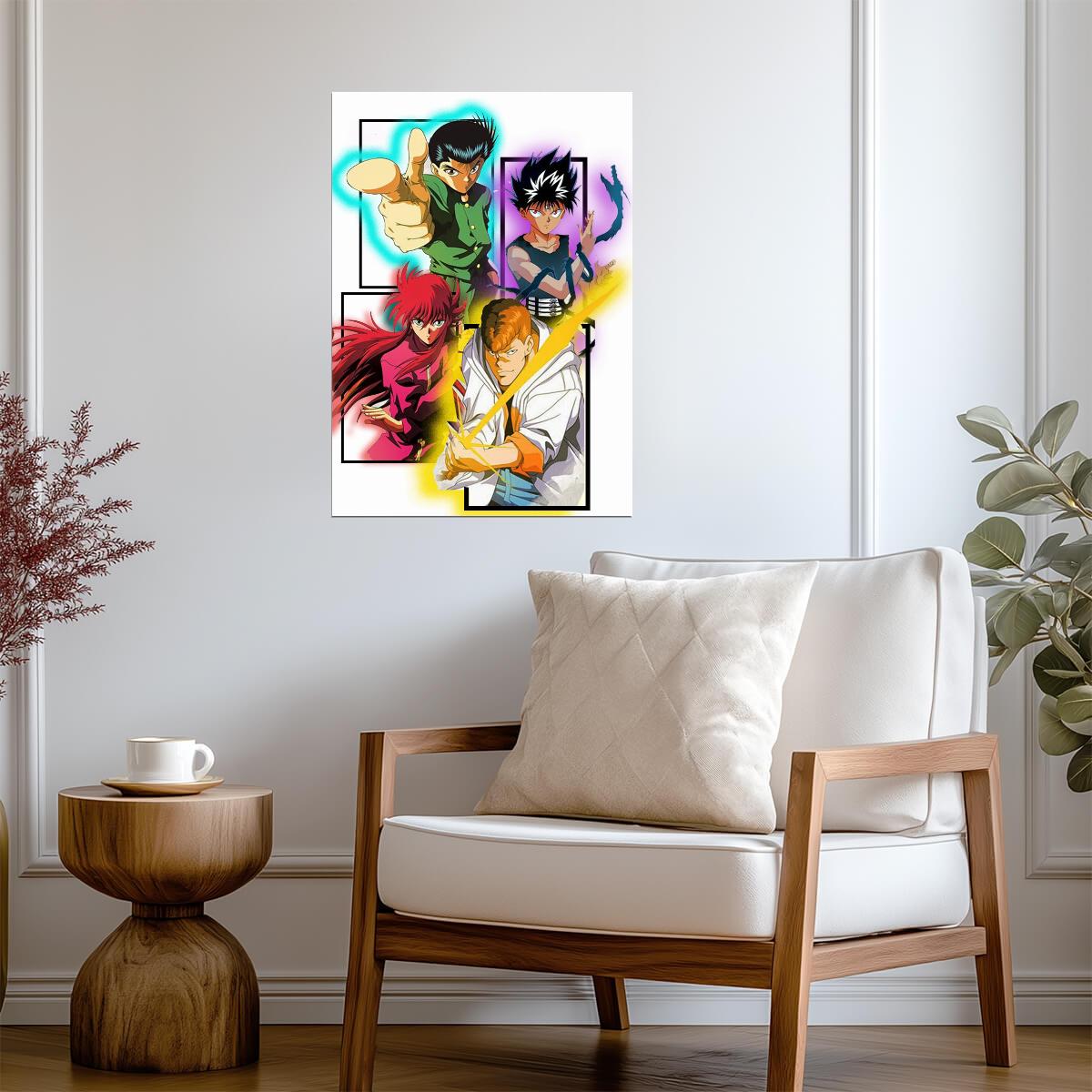 Yu Yu Hakusho Poster | Yusuke, Hiei, Kurama and Kuwabara | Four Panel Art - Anime Poster