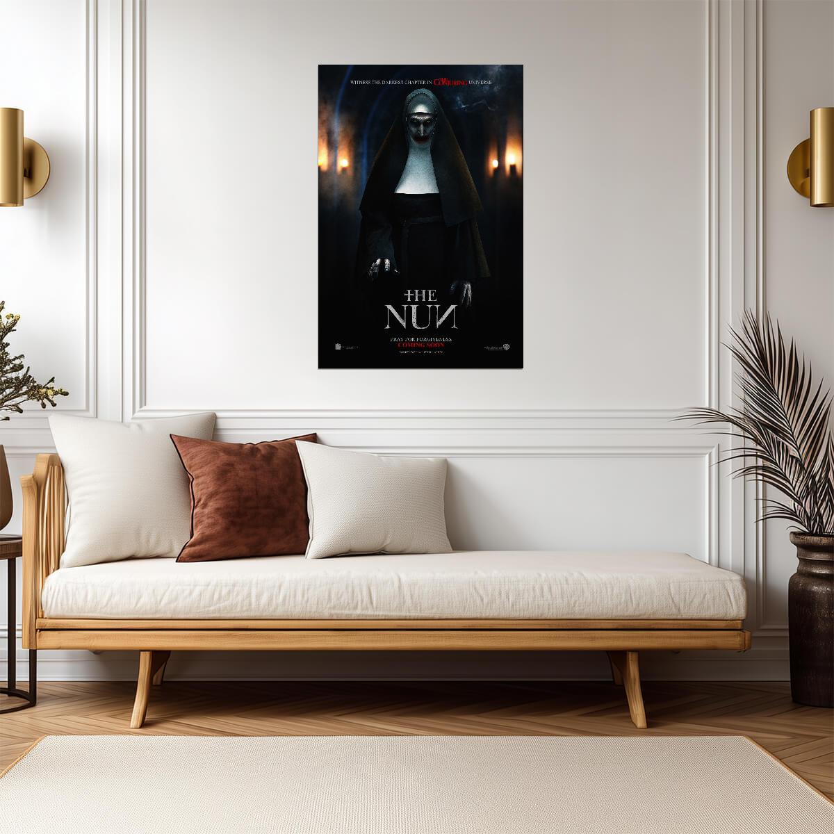 The Nun 2018 Movie Poster | Valak in a Candlelit Church - Movies & TV Poster