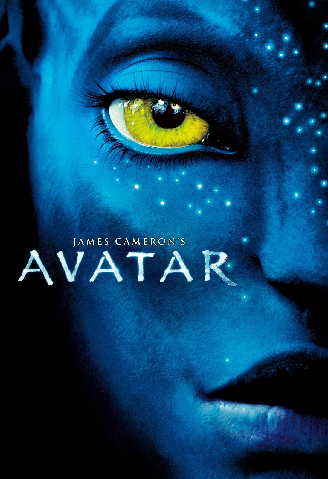 Avatar 2009 Movie Poster | Blue Na'vi Eye Close-Up with Film Title - Movies & TV Poster