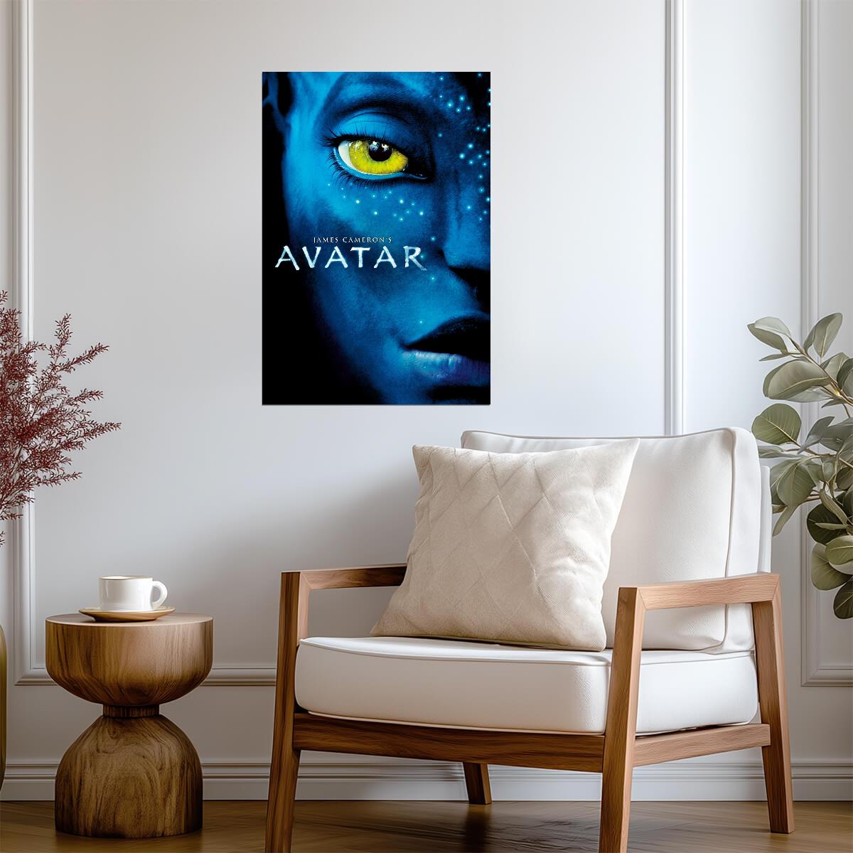 Avatar 2009 Movie Poster | Blue Na'vi Eye Close-Up with Film Title - Movies & TV Poster