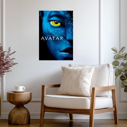 Avatar 2009 Movie Poster | Blue Na'vi Eye Close-Up with Film Title - Movies & TV Poster