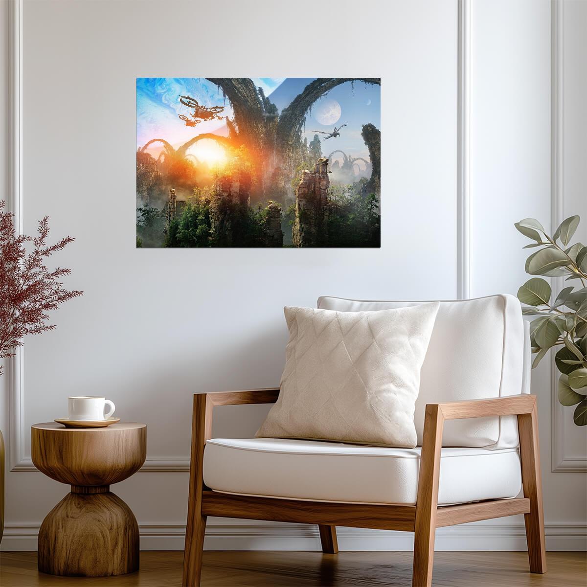 Avatar 2009 Movie Poster | Sunset over the Floating Mountains - Movies & TV Poster
