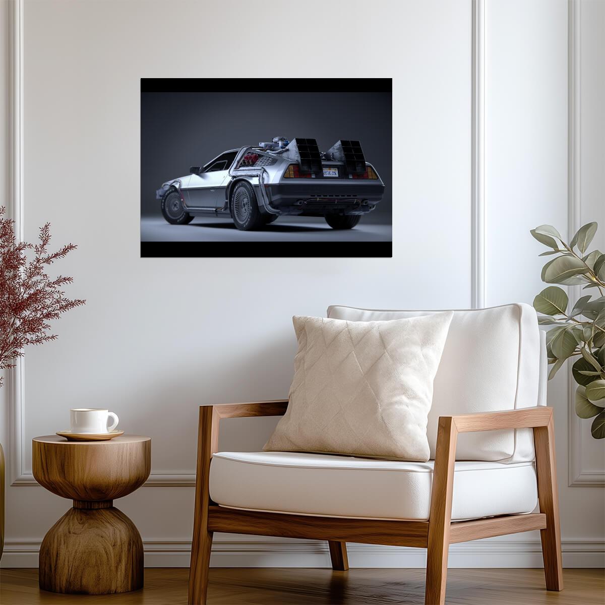 Back to the Future Movie Poster | DeLorean Rear Three-Quarter View - Movies & TV Poster