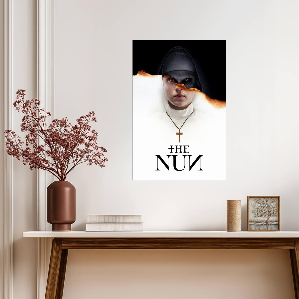 The Nun 2018 Movie Poster | Sister Irene and Valak | Burned Paper Portrait - Movies & TV Poster