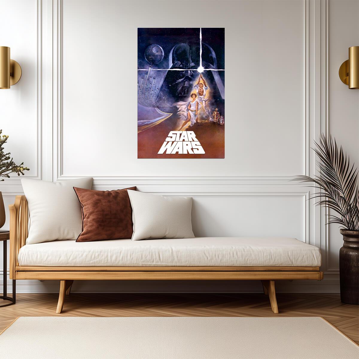 Star Wars A New Hope Movie Poster | Darth Vader over Luke and Leia - Movies & TV Poster